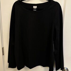 Chicos Ponte Flare Sleeve Top (Size: 3;  16/18-XL; Color: Black)